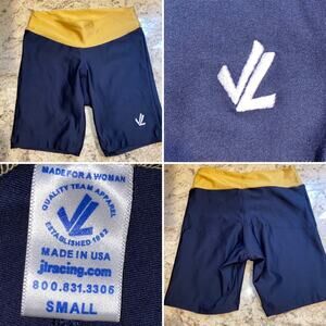 JL Racing | $43 Rowing Short Drywick Trou | Womens Small Navy | Gold NWOT